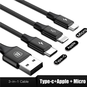 3 IN 1 USB Cable Fast Charging Adapter