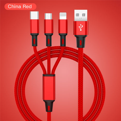USB Charging Cable 3 in 1 Micro USB Cable for all types