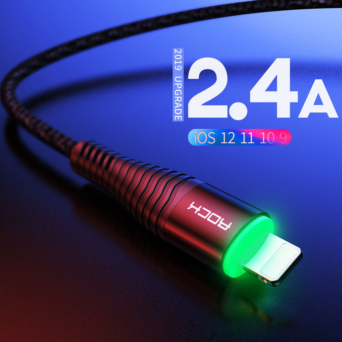 Rock 1m 2m Led Usb Charger for Iphone