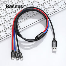 Load image into Gallery viewer, Baseus 3 in 1 USB Cable for Mobile Phones Charger Cord