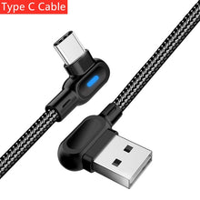 Load image into Gallery viewer, OLAF 90 Degree 1M 2M Fast Charging Micro USB Type C Cable Mobile Phones