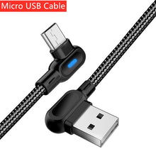 Load image into Gallery viewer, OLAF 90 Degree 1M 2M Fast Charging Micro USB Type C Cable Mobile Phones