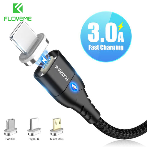 3 IN 1 Fast Charging Magnetic USB Wire Phone Cable