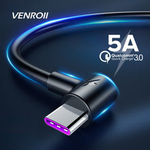Load image into Gallery viewer, Venroii 5A USB Type C Cable 1m 2m 3m Fast Charging Type-C