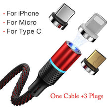 Load image into Gallery viewer, 3 IN 1 USB Charging Cable Magnetic Heads Easy Plug