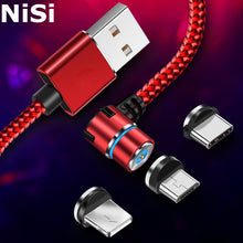 Load image into Gallery viewer, 3 IN 1 Fast Charging 90 Degree Magnetic Cable Switchable 360 Degrees