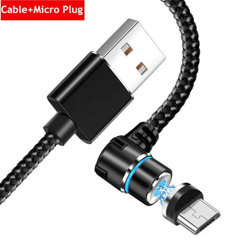 3 IN 1 Fast Charging 90 Degree Magnetic Cable Switchable 360 Degrees